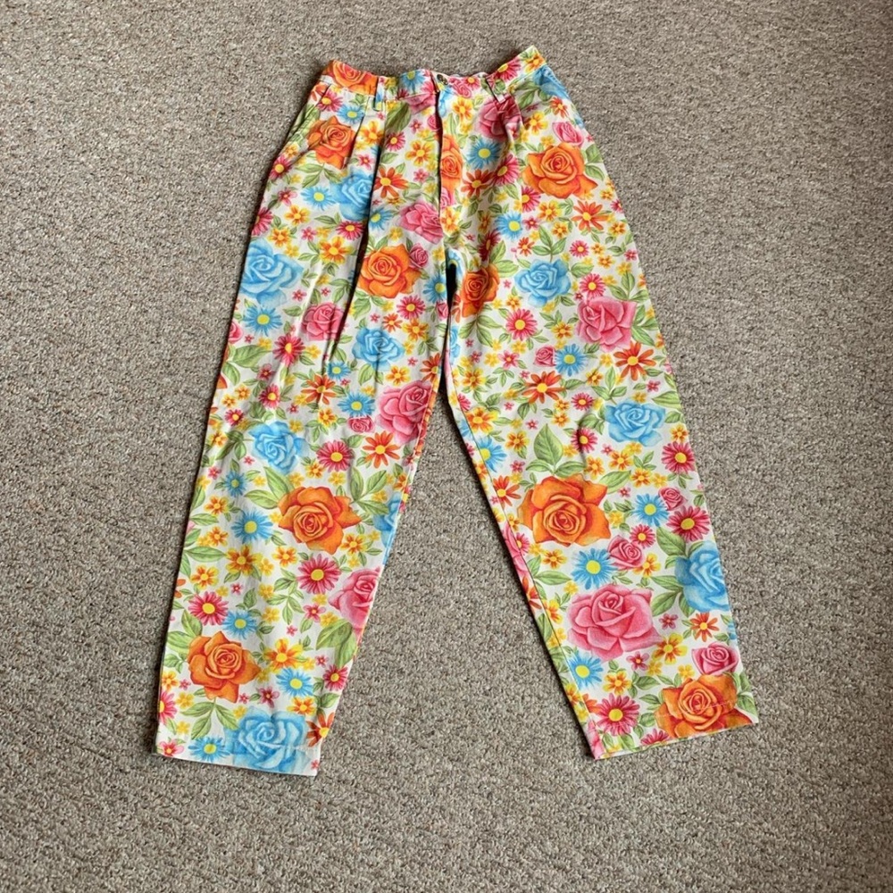 Big Bud Press Vintage Wallpaper Floral Trousers Size Medium 🌸